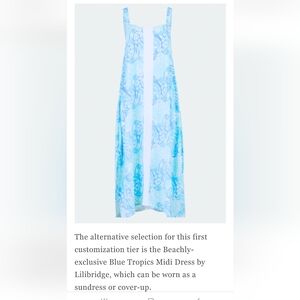 Beachly summer box ' Blue Tropics midi dress - nwt - Lilibridge - size small